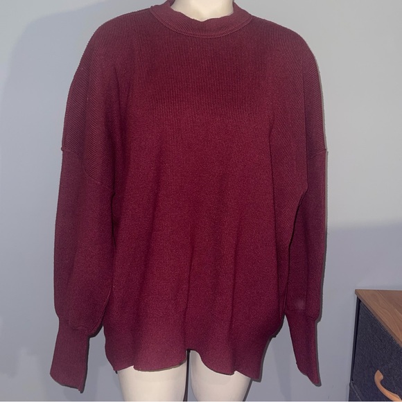 Lillusory oversized burgundy sweater top shirt woman’s large - Picture 1 of 6